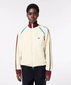 Lacoste Jackets & Coats-Contrast Accent Fleece Sweatshirt