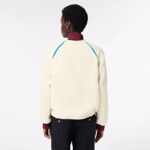 Lacoste Jackets & Coats-Contrast Accent Fleece Sweatshirt