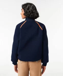 Lacoste Jackets & Coats-Contrast Accent Fleece Sweatshirt