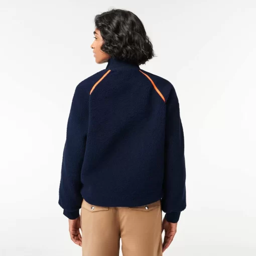 Lacoste Jackets & Coats-Contrast Accent Fleece Sweatshirt