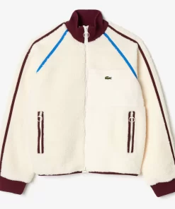 Lacoste Jackets & Coats-Contrast Accent Fleece Sweatshirt