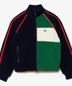 Lacoste Jackets & Coats-Contrast Accent Fleece Sweatshirt