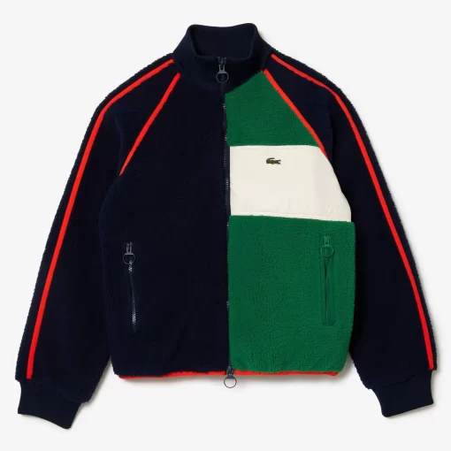 Lacoste Jackets & Coats-Contrast Accent Fleece Sweatshirt