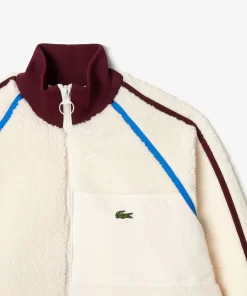 Lacoste Jackets & Coats-Contrast Accent Fleece Sweatshirt