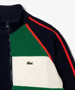 Lacoste Jackets & Coats-Contrast Accent Fleece Sweatshirt