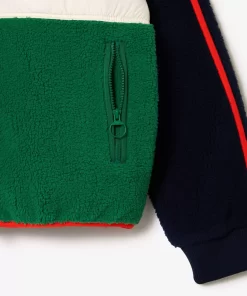 Lacoste Jackets & Coats-Contrast Accent Fleece Sweatshirt