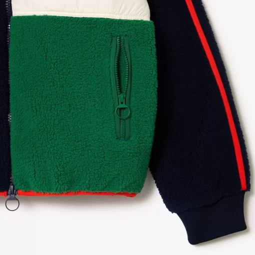 Lacoste Jackets & Coats-Contrast Accent Fleece Sweatshirt