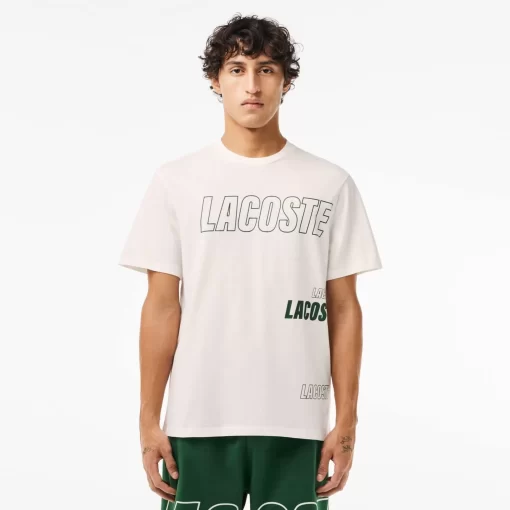 Lacoste Underwear & Lounge Wear-Contrast Branded Lounge T-Shirt