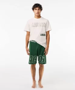 Lacoste Underwear & Lounge Wear-Contrast Branded Lounge T-Shirt