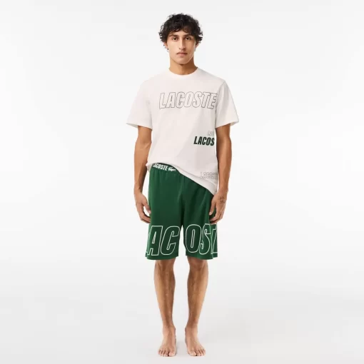 Lacoste Underwear & Lounge Wear-Contrast Branded Lounge T-Shirt