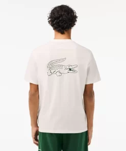 Lacoste Underwear & Lounge Wear-Contrast Branded Lounge T-Shirt