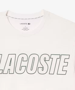 Lacoste Underwear & Lounge Wear-Contrast Branded Lounge T-Shirt