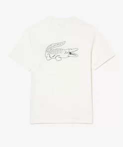 Lacoste Underwear & Lounge Wear-Contrast Branded Lounge T-Shirt