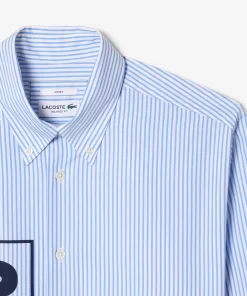 Lacoste Shirts-Contrast Branded Striped Shirt