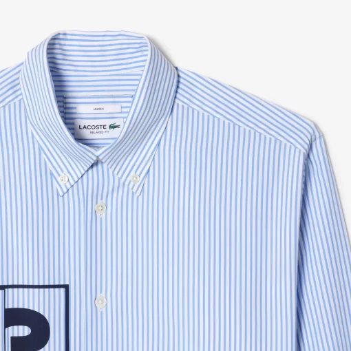 Lacoste Shirts-Contrast Branded Striped Shirt