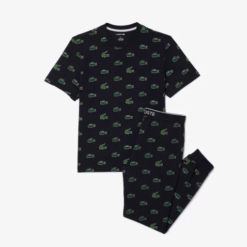 Lacoste Underwear & Lounge Wear-Contrast Branding Pyjamas Set