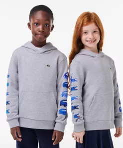 Lacoste Girl Clothing-Contrast Crocodile Hoodie