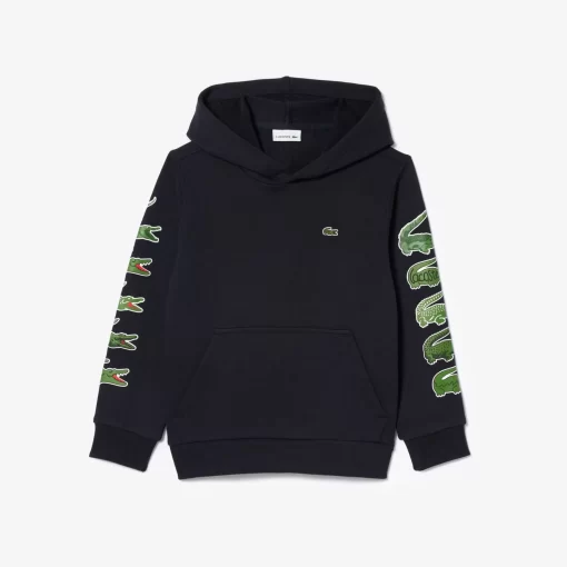 Lacoste Girl Clothing-Contrast Crocodile Hoodie