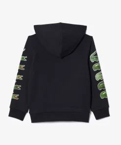 Lacoste Girl Clothing-Contrast Crocodile Hoodie