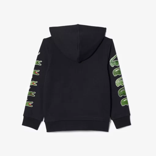 Lacoste Girl Clothing-Contrast Crocodile Hoodie