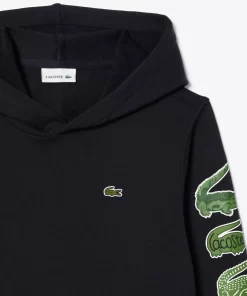 Lacoste Girl Clothing-Contrast Crocodile Hoodie