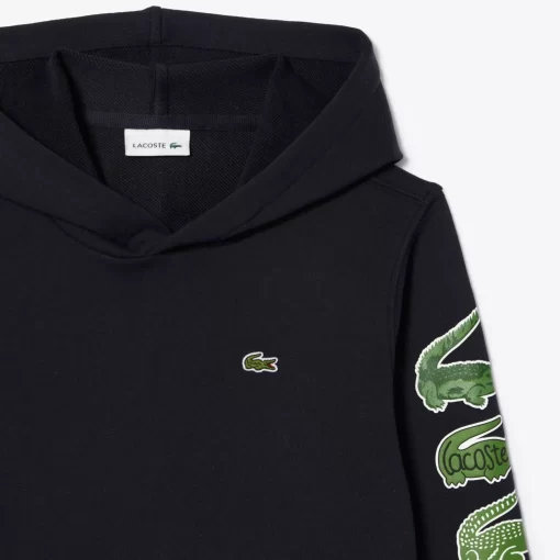 Lacoste Girl Clothing-Contrast Crocodile Hoodie