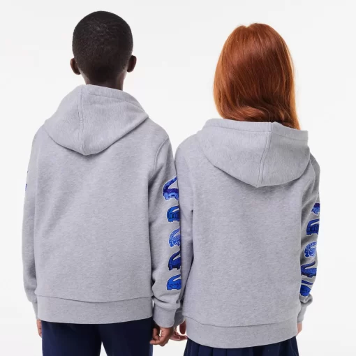 Lacoste Girl Clothing-Contrast Crocodile Hoodie