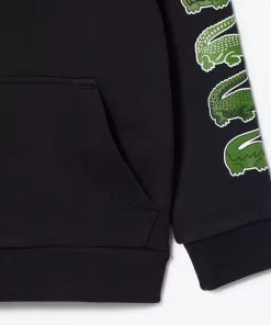 Lacoste Girl Clothing-Contrast Crocodile Hoodie