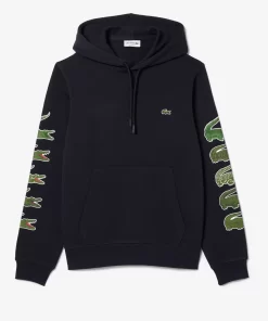 Lacoste Sweatshirts-Contrast Crocodile Hoodie