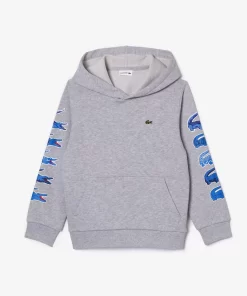 Lacoste Girl Clothing-Contrast Crocodile Hoodie