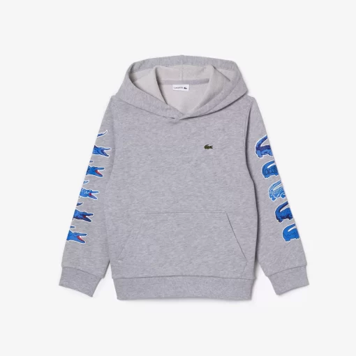 Lacoste Girl Clothing-Contrast Crocodile Hoodie