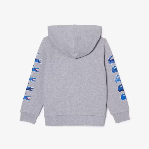 Lacoste Girl Clothing-Contrast Crocodile Hoodie