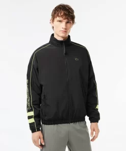 Lacoste Tracksuits-Contrast Detail Water Resistant Zipped Taffeta Sportsuit Jacket