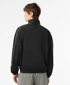 Lacoste Tracksuits-Contrast Detail Water Resistant Zipped Taffeta Sportsuit Jacket