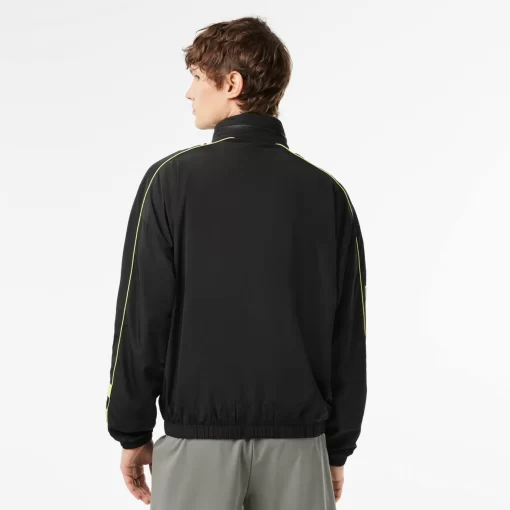 Lacoste Tracksuits-Contrast Detail Water Resistant Zipped Taffeta Sportsuit Jacket