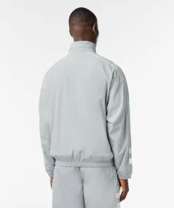 Lacoste Tracksuits-Contrast Detail Water Resistant Zipped Taffeta Sportsuit Jacket