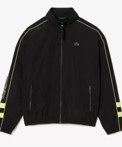 Lacoste Tracksuits-Contrast Detail Water Resistant Zipped Taffeta Sportsuit Jacket