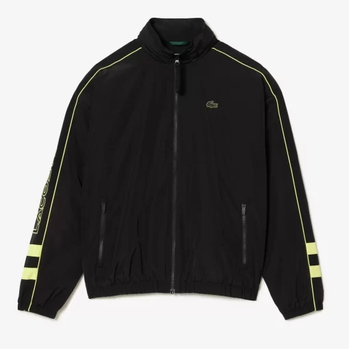 Lacoste Tracksuits-Contrast Detail Water Resistant Zipped Taffeta Sportsuit Jacket