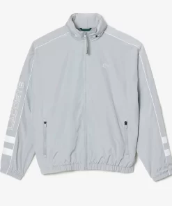 Lacoste Tracksuits-Contrast Detail Water Resistant Zipped Taffeta Sportsuit Jacket