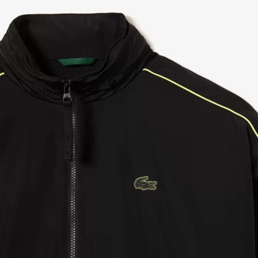 Lacoste Tracksuits-Contrast Detail Water Resistant Zipped Taffeta Sportsuit Jacket