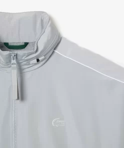 Lacoste Tracksuits-Contrast Detail Water Resistant Zipped Taffeta Sportsuit Jacket