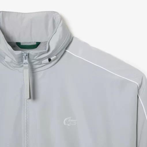 Lacoste Tracksuits-Contrast Detail Water Resistant Zipped Taffeta Sportsuit Jacket