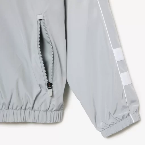 Lacoste Tracksuits-Contrast Detail Water Resistant Zipped Taffeta Sportsuit Jacket