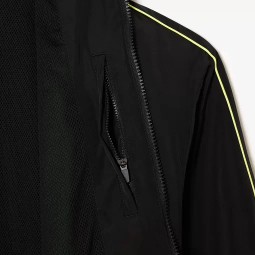 Lacoste Tracksuits-Contrast Detail Water Resistant Zipped Taffeta Sportsuit Jacket