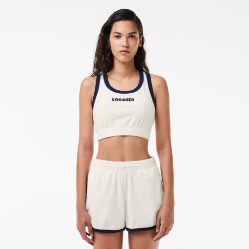 Lacoste T-Shirts-Contrast Embroidered Terry Bralette