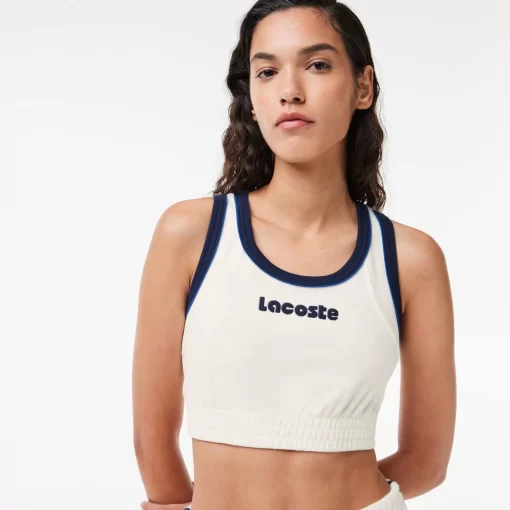 Lacoste T-Shirts-Contrast Embroidered Terry Bralette