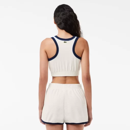 Lacoste T-Shirts-Contrast Embroidered Terry Bralette