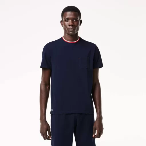 Lacoste Underwear & Lounge Wear-Contrast Neck Pyjama Top