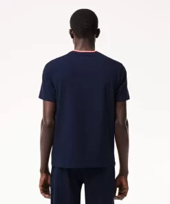 Lacoste Underwear & Lounge Wear-Contrast Neck Pyjama Top