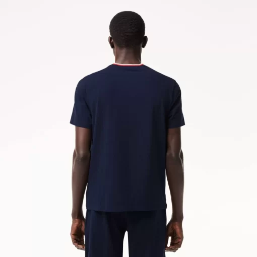 Lacoste Underwear & Lounge Wear-Contrast Neck Pyjama Top